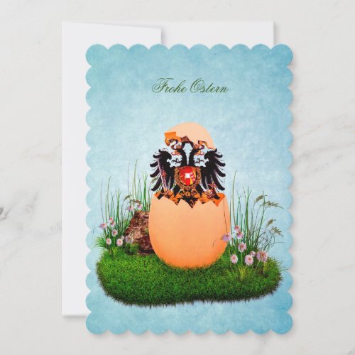 Frohe Ostern Austrian empire coat of arms Holiday Card