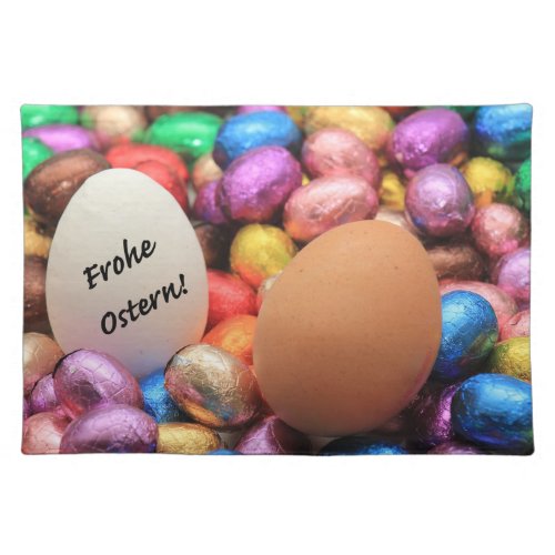 Frohe Ostern Chocolate easter eggs Cloth Placemat