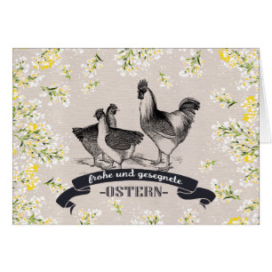 Frohe Ostern. Easter Card in German