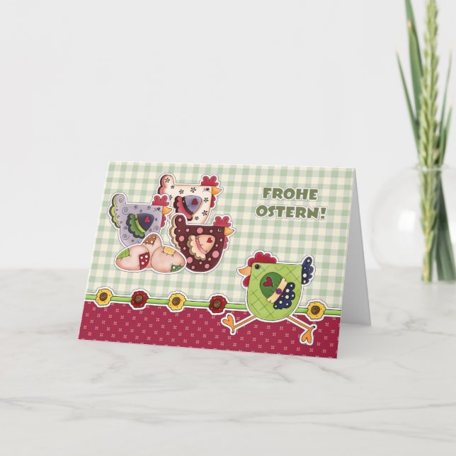 Frohe Ostern. Easter Cards in German (Front)