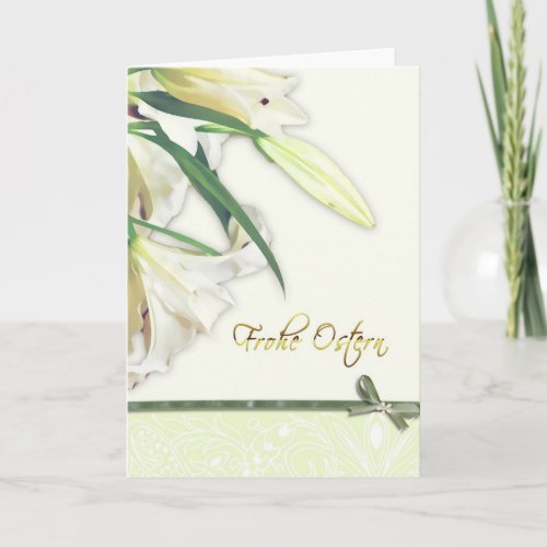 frohe Ostern German happy easter card lilly Holiday Card