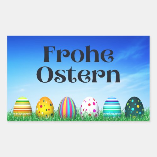 Frohe Ostern German Happy Easter  Rectangular Sticker