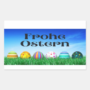 Frohe Ostern, German Happy Easter Rectangular Sticker