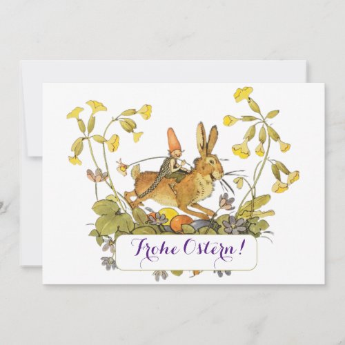 Frohe Ostern Karte Mit Hase Deutscher Text Holiday Card