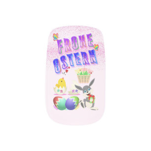 Frohe Ostern Minx Nail Art