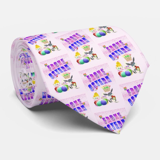 Frohe Ostern Neck Tie (Rolled)