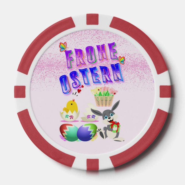Frohe Ostern Poker Chips (Front)