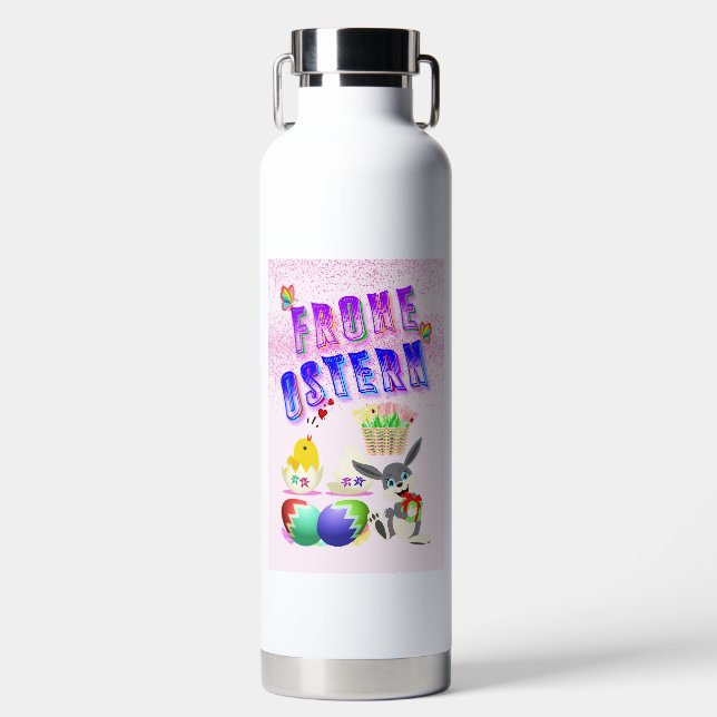 Frohe Ostern Water Bottle (Front)