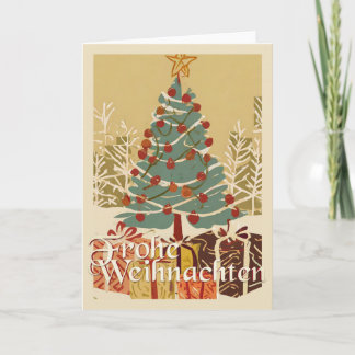 Frohe Weihnachten Baum Geschenke Retro-Stil Card