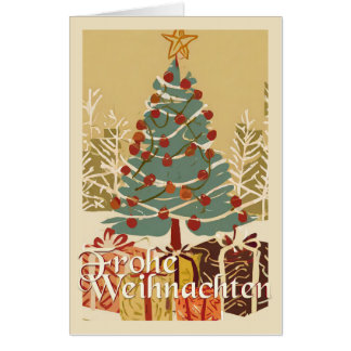 Frohe Weihnachten Baum Geschenke Retro-Stil Card