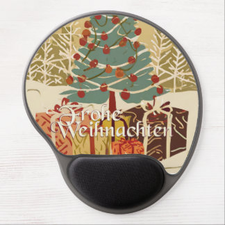 Frohe Weihnachten Baum Geschenke Retro-Stil Gel Mouse Pad