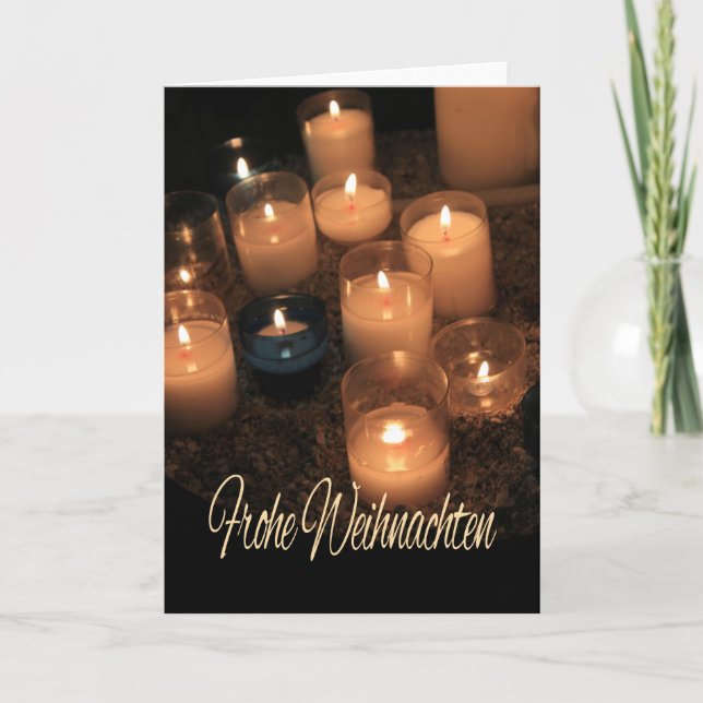 Frohe Weihnachten   Burning candles christmas Holiday Card (Front)