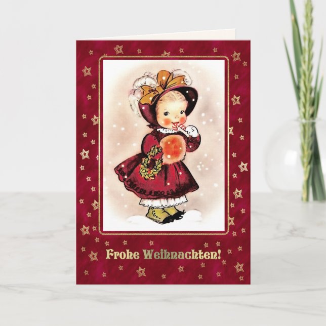 Frohe Weihnachten. Christmas Card in German (Front)