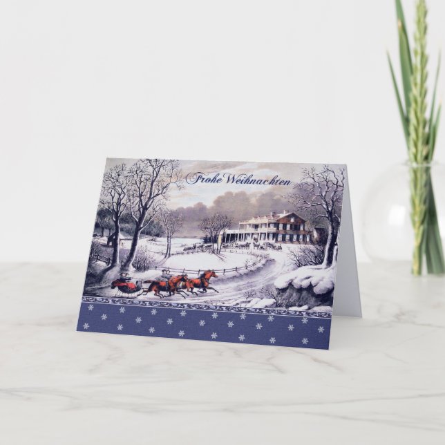 Frohe Weihnachten. Christmas Card in German (Front)