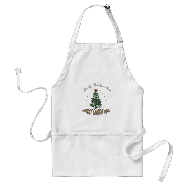Frohe Weihnachten - Christmas Folded Greeting Card Adult Apron (Front)