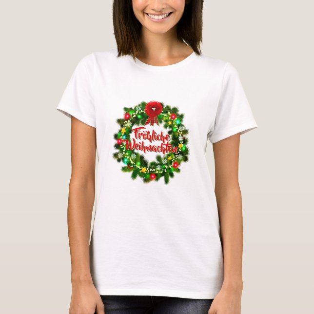 Frohe Weihnachten Christmas T-Shirt (Front)