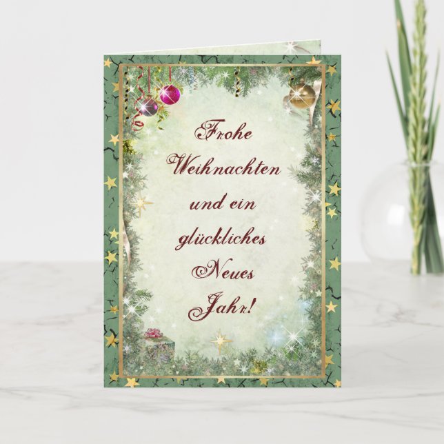 Frohe Weihnachten (customizable) Holiday Card  (Front)