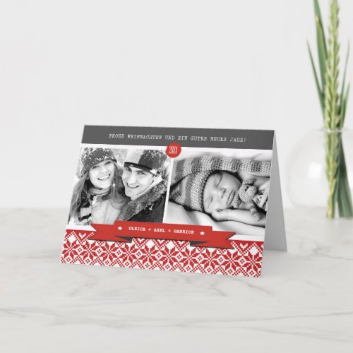 Frohe Weihnachten German Christmas Photo Card