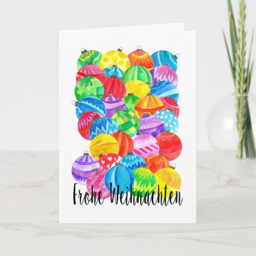 Frohe Weihnachten German Christmas  watercolor Holiday Card