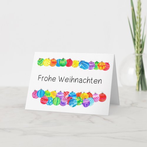 Frohe Weihnachten German Christmas  watercolor Holiday Card