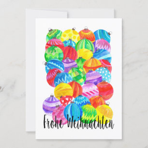 Frohe Weihnachten German Christmas , watercolor Invitation