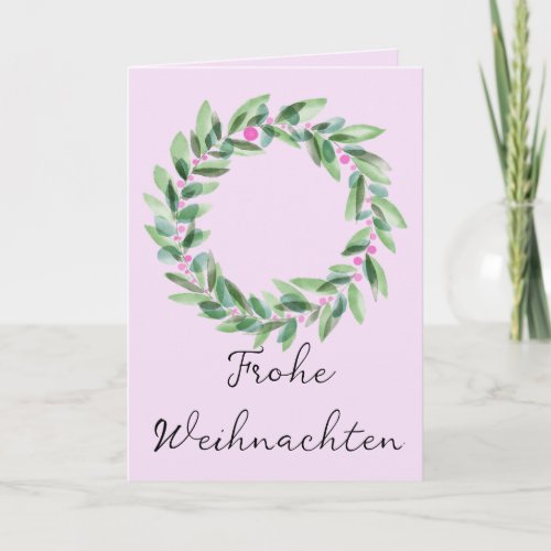 Frohe Weihnachten German Christmas wreath   Holid Holiday Card