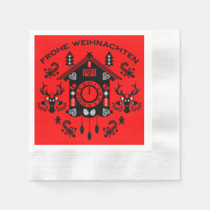 Frohe Weihnachten German Cuckoo Clock Napkins