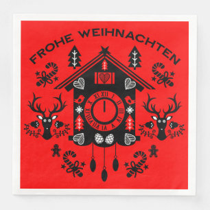 Frohe Weihnachten German Cuckoo Clock Paper Dinner Napkins