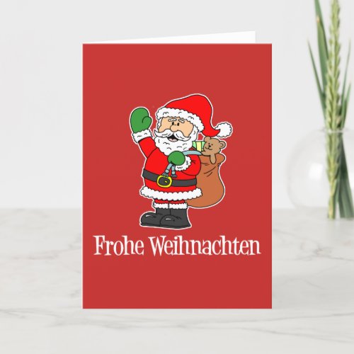 Frohe Weihnachten German Merry Christmas Santa Holiday Card