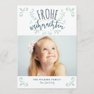Frohe Weihnachten German Trendy Photo Greeting Invitation