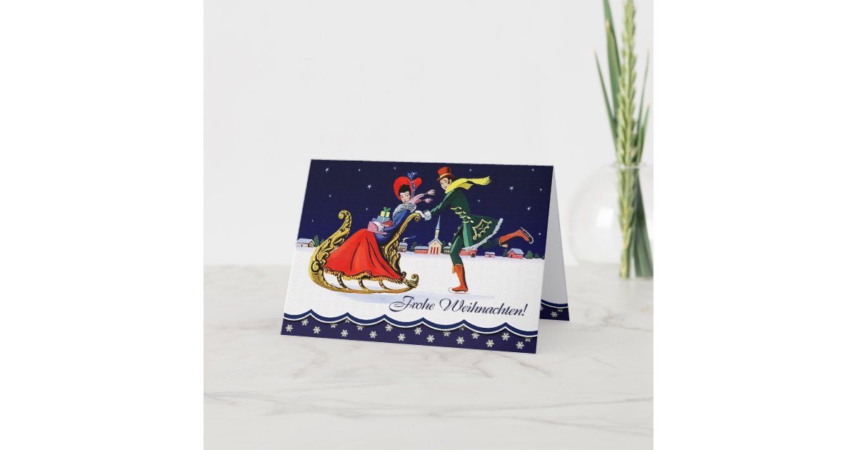 Frohe Weihnachten. German Vintage Style Card | Zazzle.com