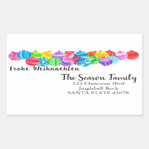 Frohe Weihnachten handpainted watercolor label