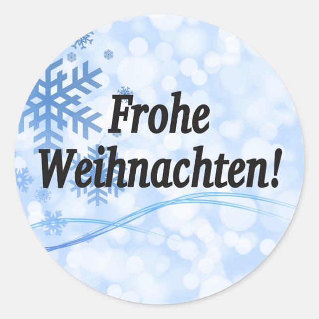 Frohe Weihnachten! Merry Christmas in German bf Classic Round Sticker (Front)