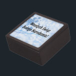Frohe Weihnachten! Merry Christmas in German bf Keepsake Box<br><div class="desc">Wesołych Świąt Bożego Narodzenia! Merry Christmas in Polish. Few large snowflakes on a white and blue orbed background. Black font</div>