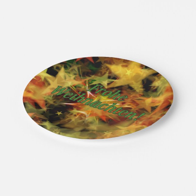 Frohe Weihnachten! Merry Christmas in German gf Paper Plates (Angled)