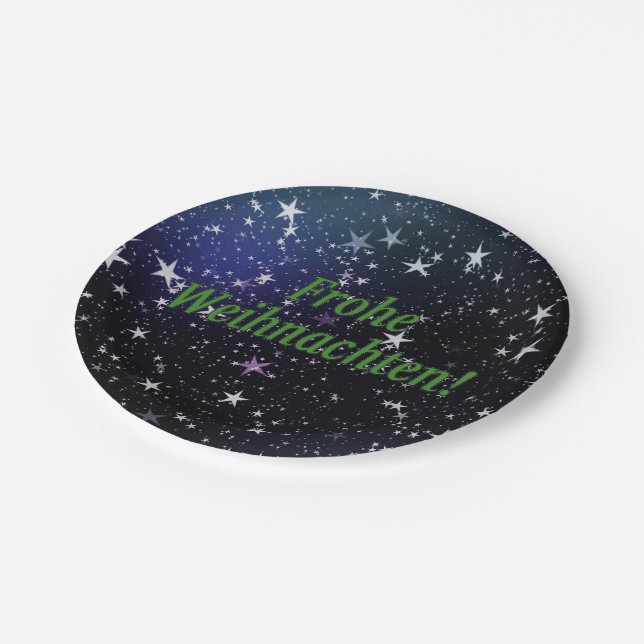 Frohe Weihnachten! Merry Christmas in German gf Paper Plates (Angled)