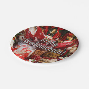 Frohe Weihnachten! Merry Christmas in German wf Paper Plates