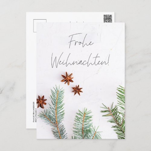 Frohe Weihnachten Moderne Weihnachtsgrusskarte Holiday Postcard