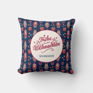 Frohe Weihnachten Personalized Throw Pillow
