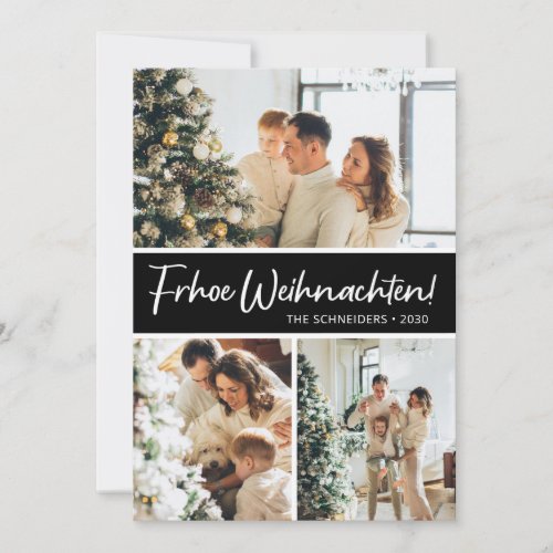 Frohe Weihnachten Photo Collage Holiday Card