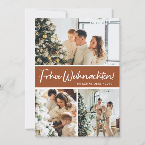 Frohe Weihnachten Photo Collage Holiday Card