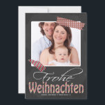 Frohe Weihnachten Photo Frame And Faux Tape Holiday Card<br><div class="desc">German themed flat cards - Frohe Weihnachten .. Chalkboard And Photo Frame with faux tape detail  ..  X-Mas / holiday flat cards for your to personalize with your own photo and text from Ricaso</div>