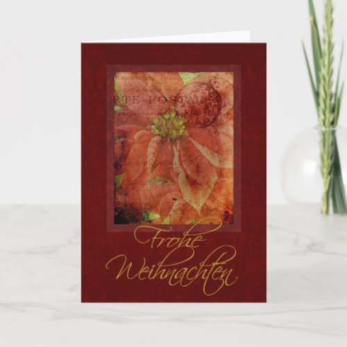 Frohe Weihnachten Poinsettia Card