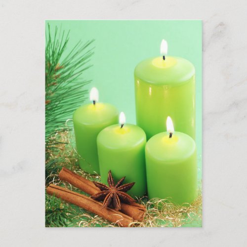 Frohe Weihnachten _ Vierter Advent mit Kerzen Holiday Postcard