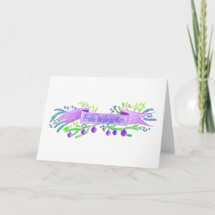 Frohe Weihnachten, watercolor Christmas banner Holiday Card