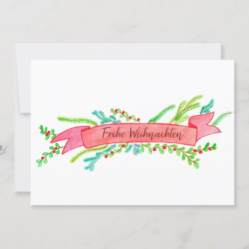 Frohe Weihnachten watercolor Christmas banner Invitation