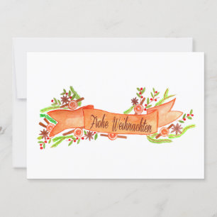 Frohe Weihnachten, watercolor Christmas banner Invitation