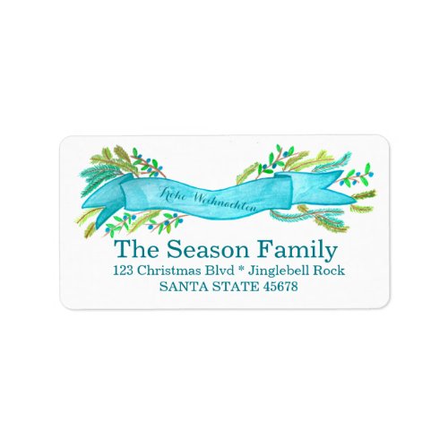 Frohe Weihnachten watercolor Christmas banner Label