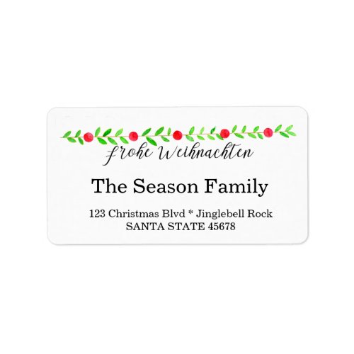 Frohe Weihnachten watercolor Christmas banner Label