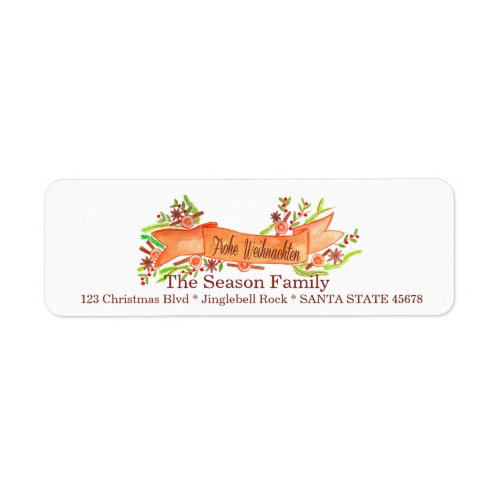 Frohe Weihnachten watercolor Christmas banner Label